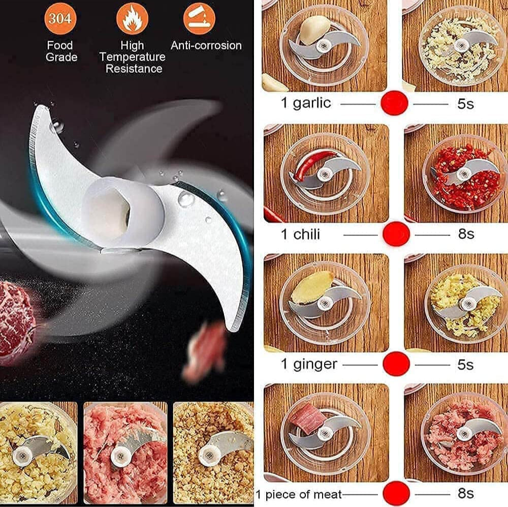 KolorFish Electric Mini Garlic Chopper 250ml Electric Vegetable Chopper