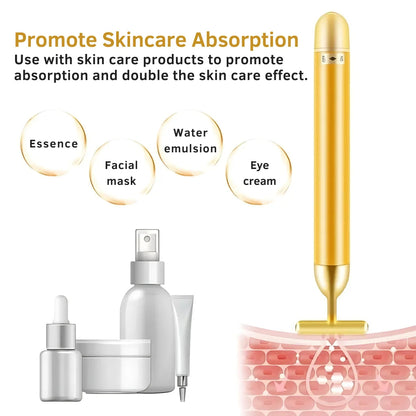 24K Gold Energy Beauty Bar Electric Facial Massage Roller