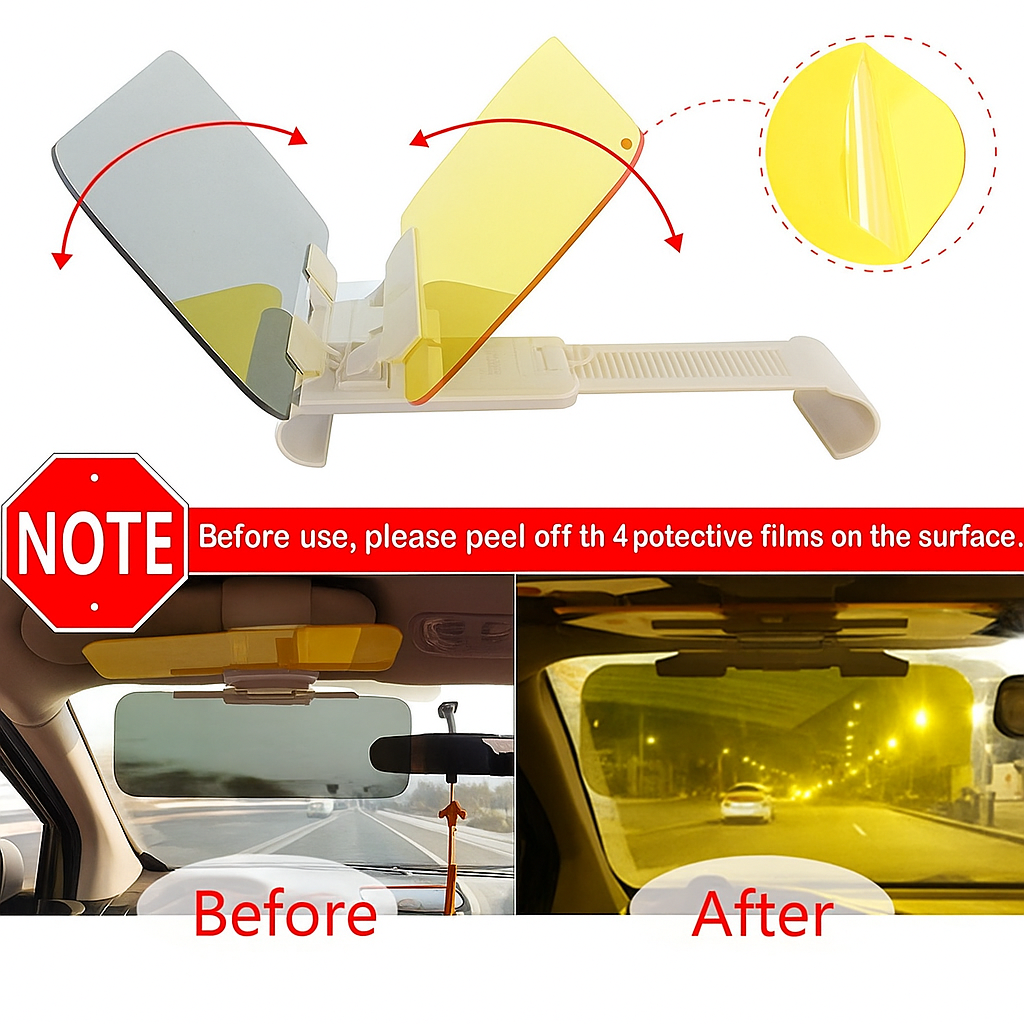 Goggle - Anti-Glare Dazzling Goggle Day & Night Vision Driving Mirror Sun Visors