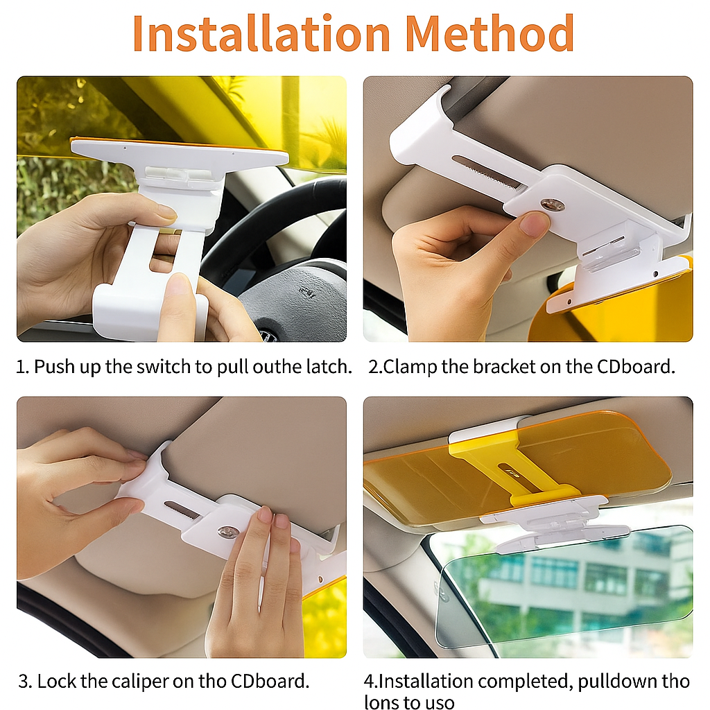 Goggle - Anti-Glare Dazzling Goggle Day & Night Vision Driving Mirror Sun Visors